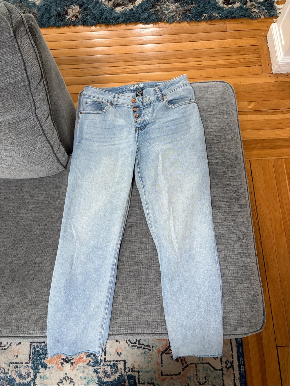 Rewash Light Wash Boyfriend Jeans - Light Blue